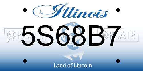 5S68B7 Illinois License Plate