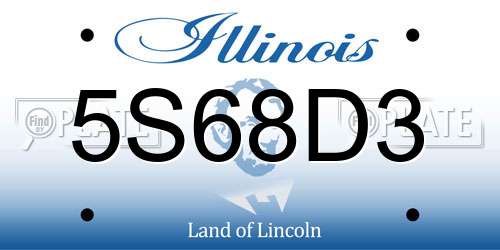 5S68D3 Illinois License Plate