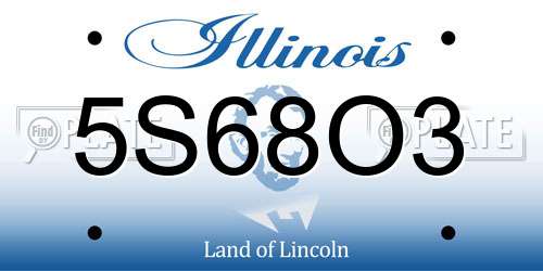 5S68O3 Illinois License Plate