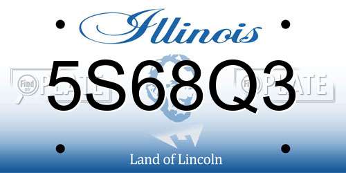 5S68Q3 Illinois License Plate