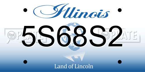5S68S2 Illinois License Plate