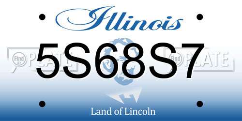 5S68S7 Illinois License Plate