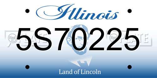 5S70225 Illinois License Plate