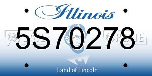 5S70278 Illinois License Plate