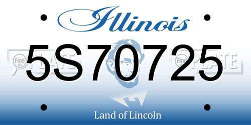 5S70725 Illinois License Plate