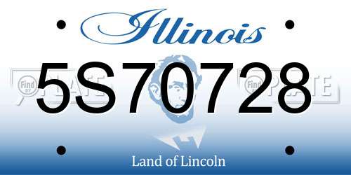 5S70728 Illinois License Plate