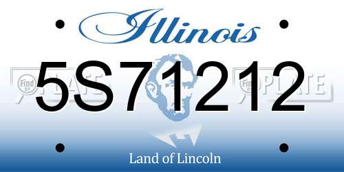 5S71212 Illinois License Plate