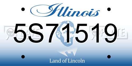 5S71519 Illinois License Plate