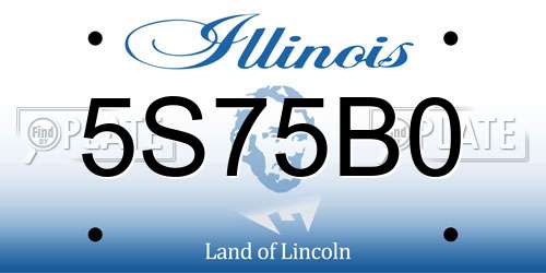 5S75B0 Illinois License Plate