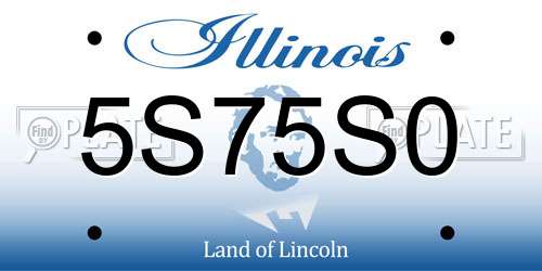 5S75S0 Illinois License Plate