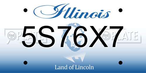 5S76X7 Illinois License Plate