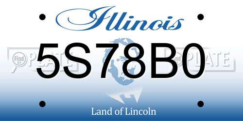 5S78B0 Illinois License Plate