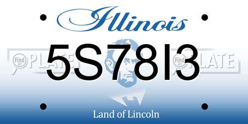 5S78I3 Illinois License Plate