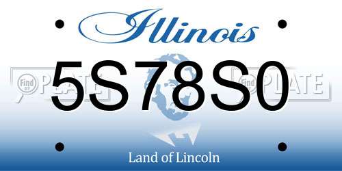 5S78S0 Illinois License Plate