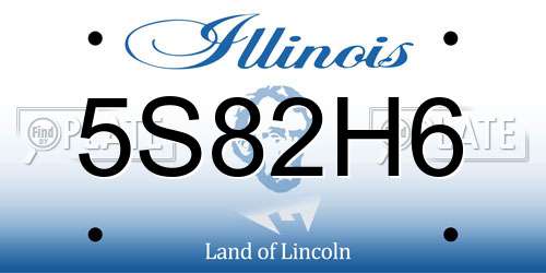 5S82H6 Illinois License Plate