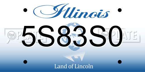 5S83S0 Illinois License Plate