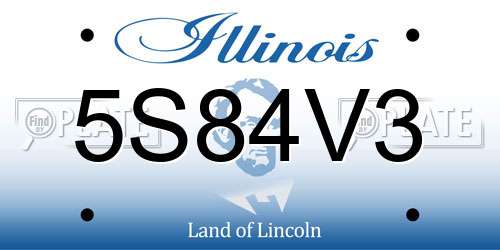 5S84V3 Illinois License Plate