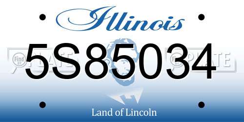 5S85034 Illinois License Plate