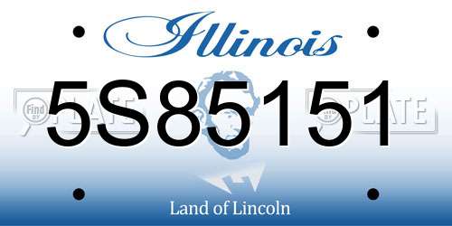 5S85151 Illinois License Plate