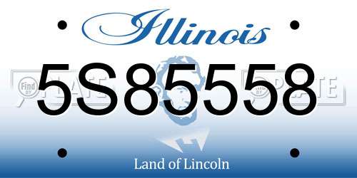 5S85558 Illinois License Plate