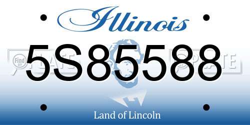5S85588 Illinois License Plate