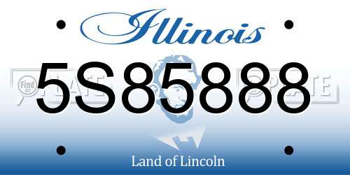 5S85888 Illinois License Plate