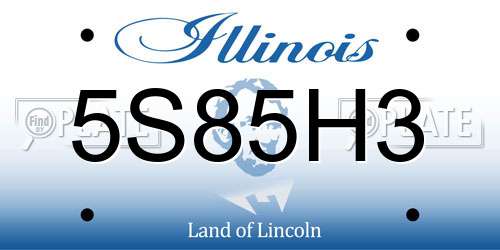5S85H3 Illinois License Plate