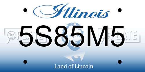 5S85M5 Illinois License Plate