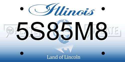 5S85M8 Illinois License Plate