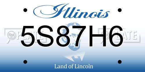 5S87H6 Illinois License Plate