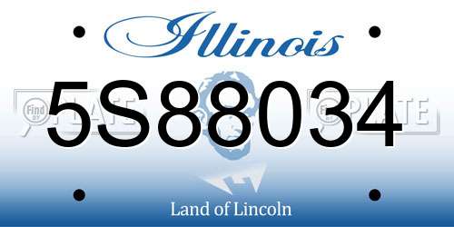 5S88034 Illinois License Plate