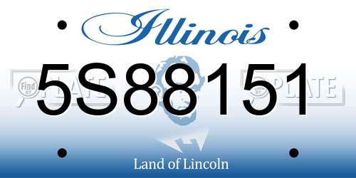 5S88151 Illinois License Plate