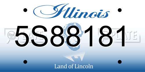 5S88181 Illinois License Plate