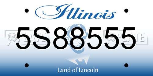 5S88555 Illinois License Plate