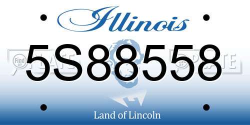 5S88558 Illinois License Plate