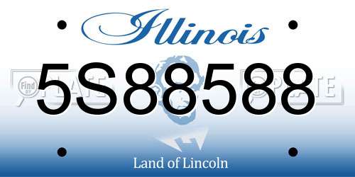5S88588 Illinois License Plate
