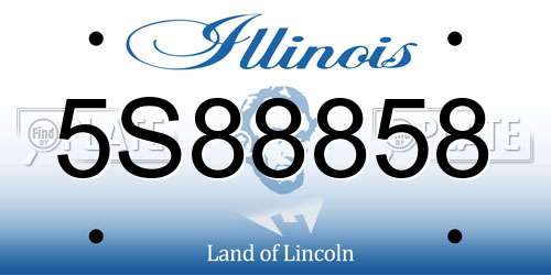 5S88858 Illinois License Plate