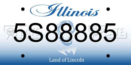 5S88885 Illinois License Plate