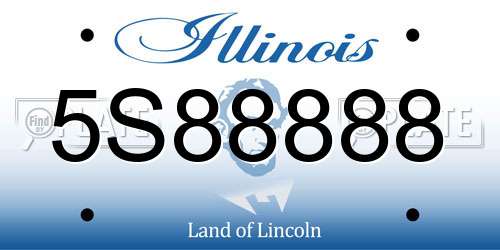 5S88888 Illinois License Plate