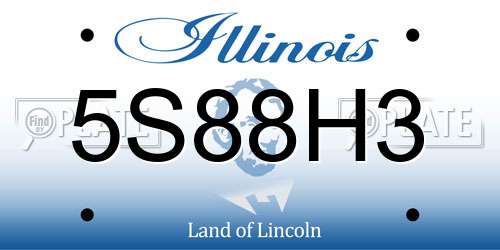 5S88H3 Illinois License Plate