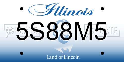 5S88M5 Illinois License Plate