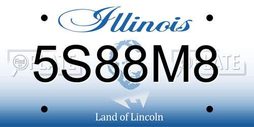 5S88M8 Illinois License Plate