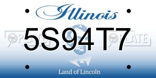 5S94T7 Illinois License Plate