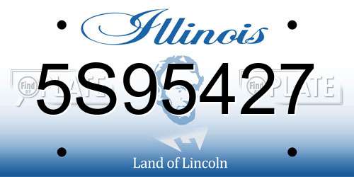 5S95427 Illinois License Plate