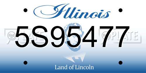 5S95477 Illinois License Plate