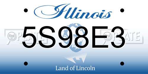 5S98E3 Illinois License Plate