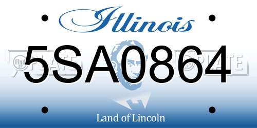 5SA0864 Illinois License Plate