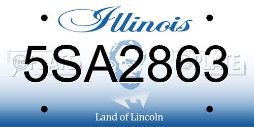5SA2863 Illinois License Plate