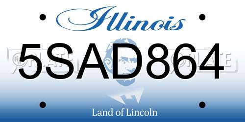 5SAD864 Illinois License Plate