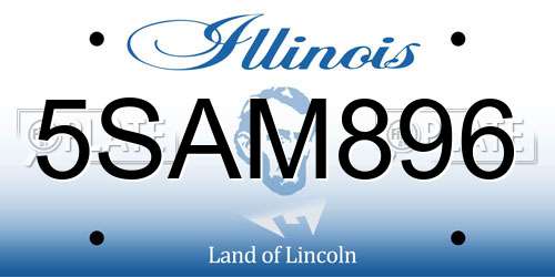 5SAM896 Illinois License Plate